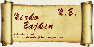 Mirko Bajkin vizit kartica